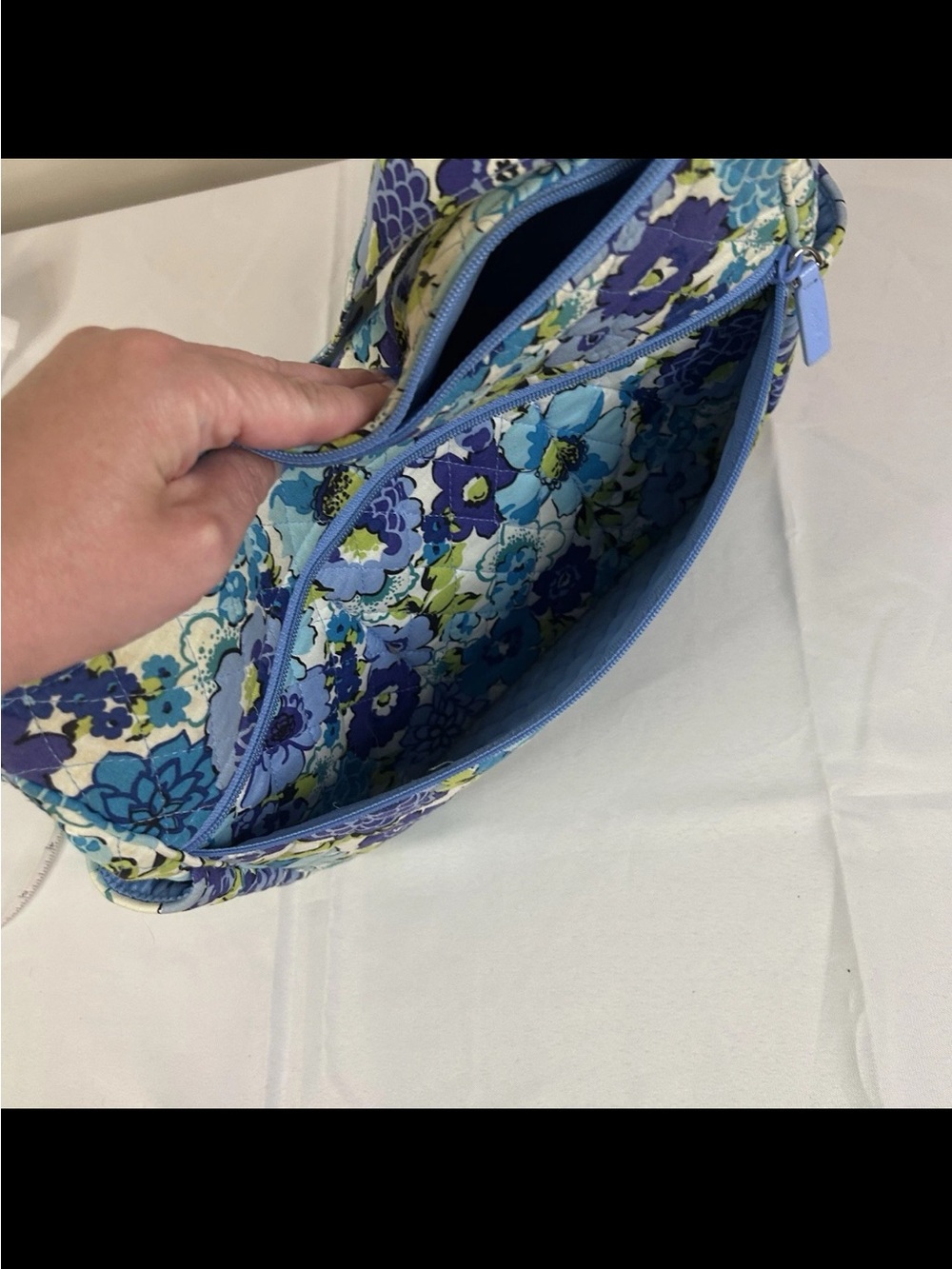 Vera Bradley Floral Blue Crossbody Shoulder Bag and Wallet Set - Picture 9 of 14